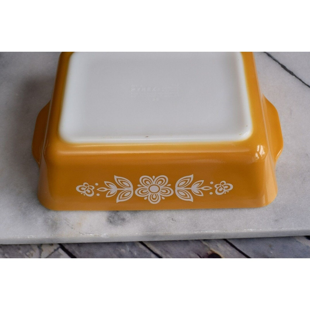 Vintage PYREX Large Refrigerator Dish 503 Butterfly Gold 1.5 Etsy