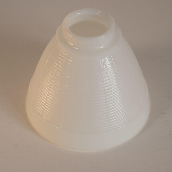 Milk Glass Stiffel Torchiere Lamp Shade Diffuser 6" Basketweave 2.25" Fitter Vtg