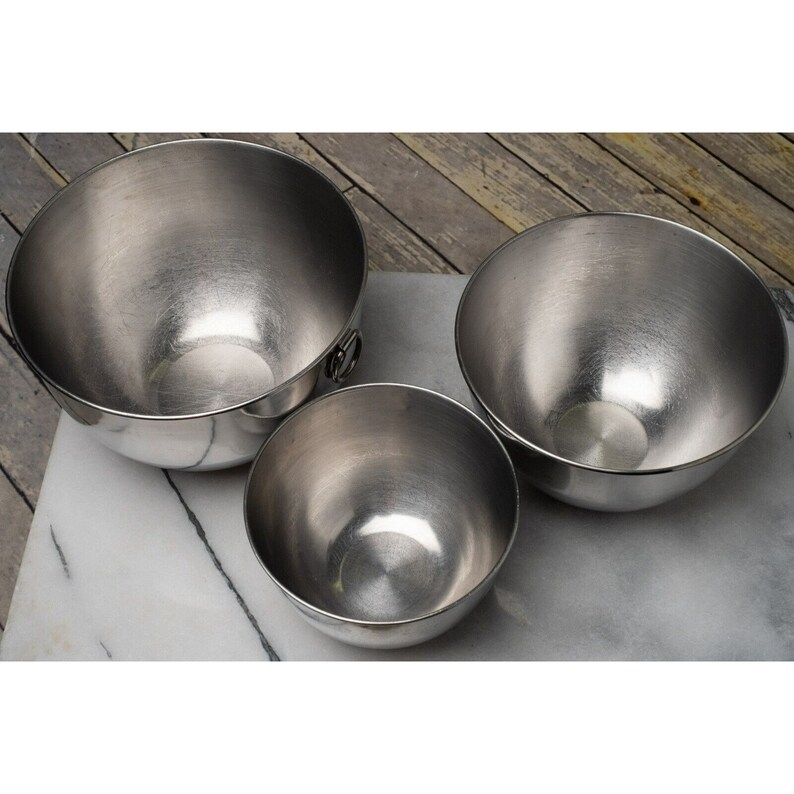 REVERE WARE Stainless Steel Nesting Mixing Bowls Hanging D Etsy