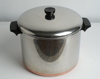 REVERE WARE 10 Quart Stock Pot Stainless Steel Copper Bottom with Lid Rome NY 80