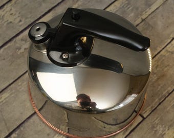REVERE WARE Copper Bottom Stainless Steel Tea Kettle 1.5 Quart Korea CLEAN