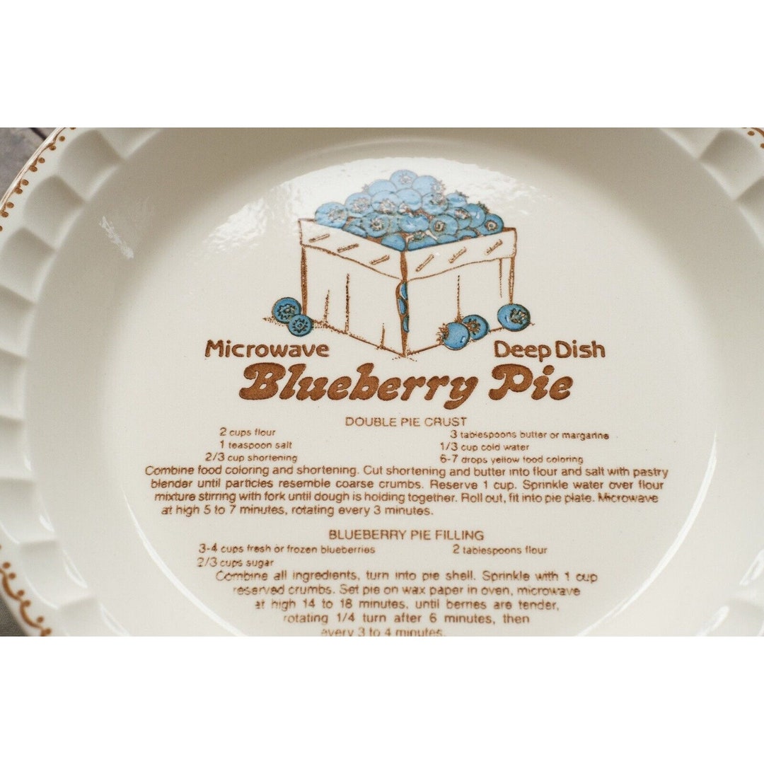 Vintage Royal China BLUEBERRY PIE Recipe Deep Dish Microwave 11 Inch Country Harvest Etsy