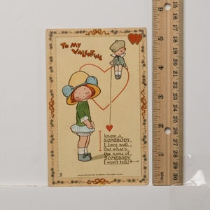 Valentine Postcard Boy Yoyo and Shy Girl Playful Romance Mabel Lucie Atwell 1900s