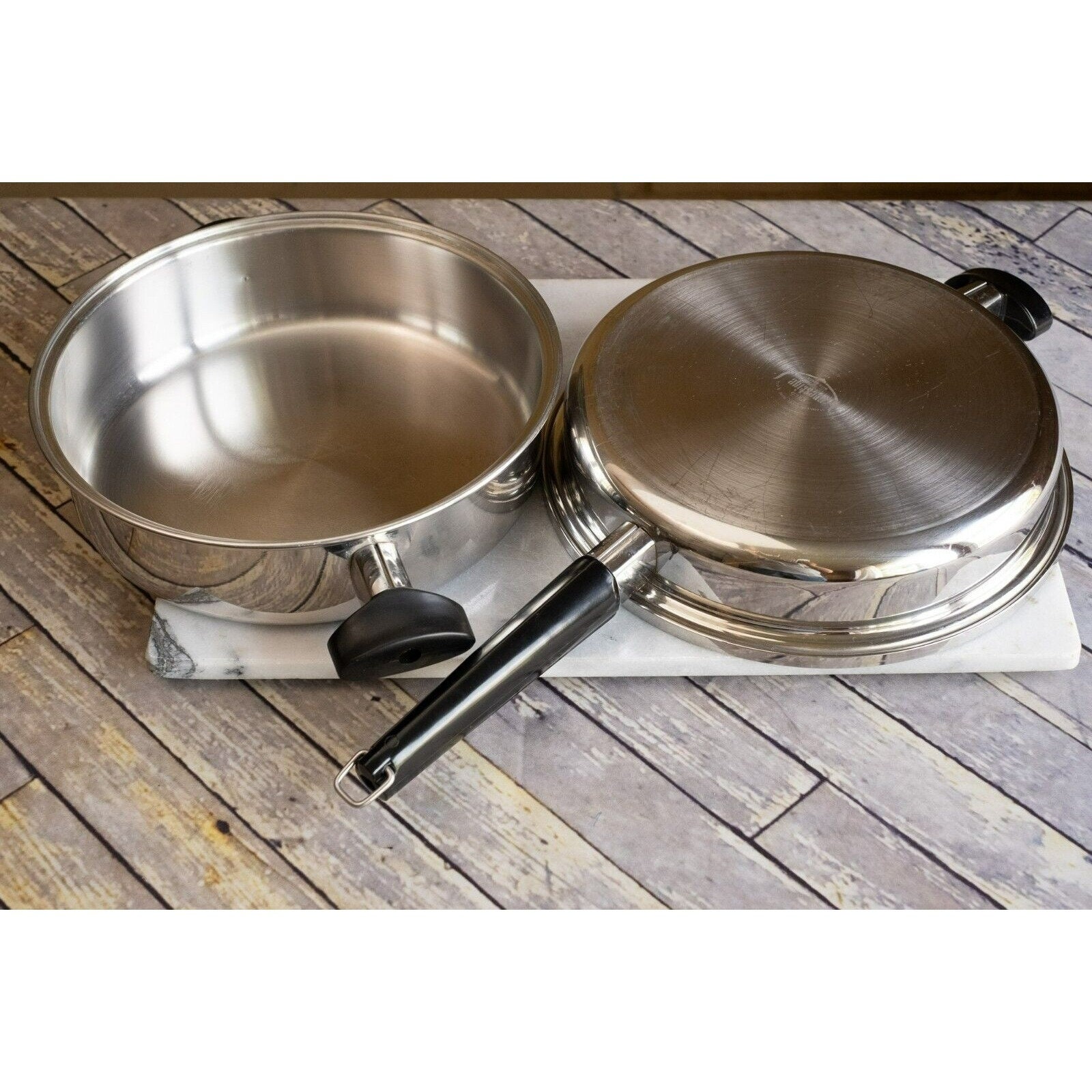 Vintage EKCO PRESTIGE Triply Stainless Steel 10.75 Fry Pan With Dome Lid CLEAN Etsy