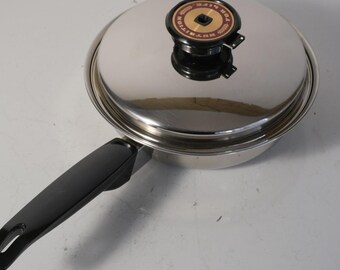 NUTRITION FOR LIFE 5-Ply T304 Stainless Steel 8" Saute Pan with Lid Excellent Condition
