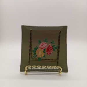 Hand Painted Smoke Glass Trinket Dish