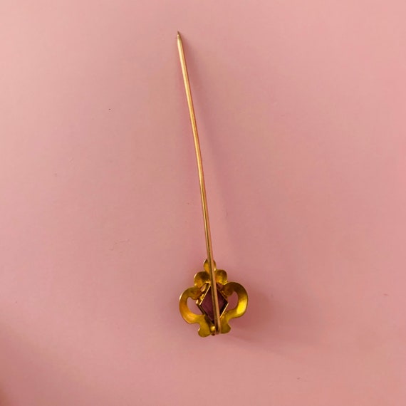 Amethyst Enamel Gold 14k Pin Hatpin post Roaring … - image 4