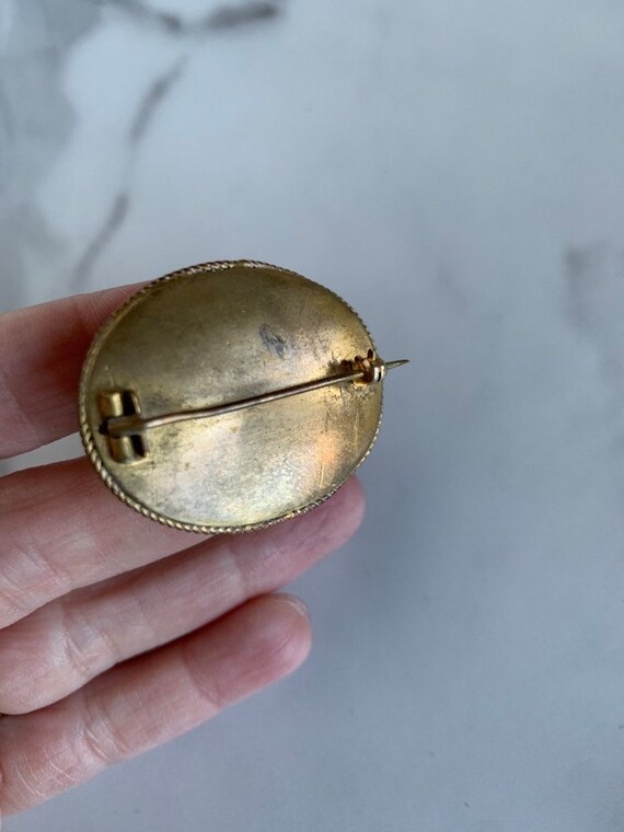 Garnet Gold Fill Victorian Oval Brooch Pin Antiqu… - image 6