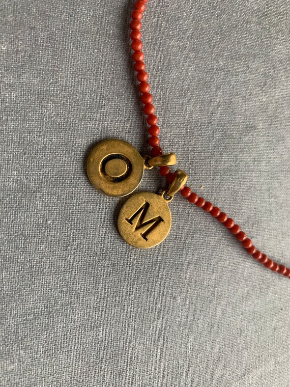 OM Gold Fill Coral Red Choker Yoga Yogi Gift - image 5