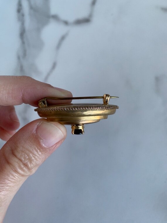 Garnet Gold Fill Victorian Oval Brooch Pin Antiqu… - image 7