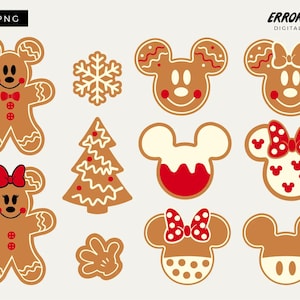 Mickey Minnie Gingerbread SVG, Disney Christmas SVG Cut Files, Christmas Tree Svg, Mickey Mouse Head Svg, Minnie Head SVG, Snowflake Svg