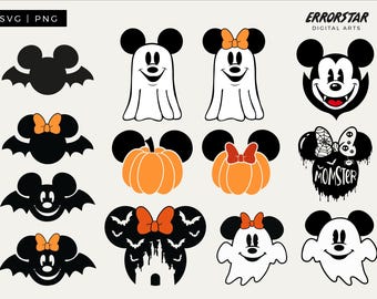 Mickey Minnie Halloween SVG Bundle | Cricut Cut Files (Digital Download)