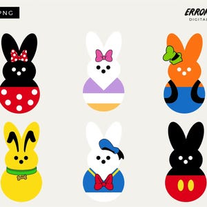 Pâques Disney Peeps SVG, SVG de Pâques lapin de Pâques, personnage Disney Pâques SVG, Pâques Disney couper des fichiers pour les projets de conception Cricut