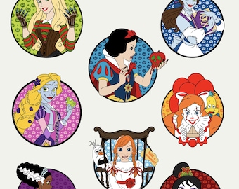 Disney Princess Halloween SVG & PNG Bundle | Poison Apple, Zombie, Stitched and Horror Costume Portraits