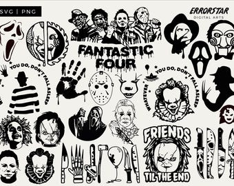 Horror Movie Character SVG Bundle | Halloween Villain Designs (Digital Download)