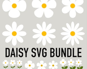Daisy SVG & PNG Bundle | Flower Stems, Smiley Faces and Floral Designs
