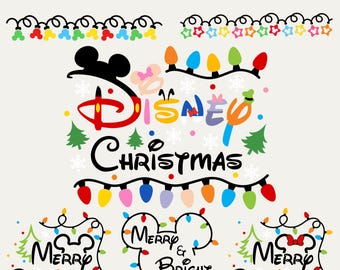 Mickey Christmas Lights SVG Bundle (Digital Download)