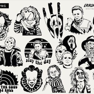 Horror Movie SVG Bundle | Ghostface, Michael Myers, Jason, Freddy, Pennywise and Chucky (Digital Download)