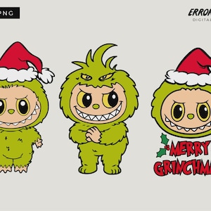 Labubu Grinch SVG-bundel | Merry Grinchmas-svg voor Cricut | Labubu kerst-SVG | Labubu Clipart, png | Labubu in Grinch-kostuum svg