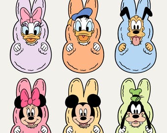 Mickey Minnie Easter Peeps SVG & PNG Bundle | Easter Candy Cut Files (Digital Download)