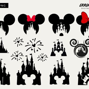 Mickey Mouse Castle Svg Bundle, Mickey head svg, minnie head svg, magic castle svg, castle trip svg, minnie mouse svg, castle fireworks svg