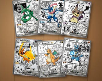 Manga Pokemon Trading Card | Pokemon Fan Art | Anime Style Collectible