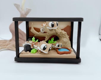 3D Printed Bearded Dragon Toy Set: Poseable Reptile Figurines - DIY Kit