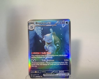 Blastoise ex 200/165 Fan Card, Custom Pokemon Trading Card | Pokemon Fan Gift, Collector Gift for Him | Australian Made