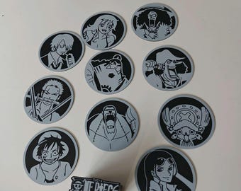 One Piece Coaster Set – 3D Printed Straw Hat Crew Anime Decor