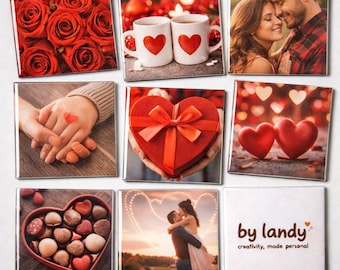 Custom Photo Magnets, Personalised Picture Keepsake, 50x50mm Glossy Print
