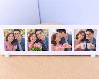 Custom Photo Magnet Frame – 4 Collage, 50mm Magnets, 3D Printed (Personalized Gift)