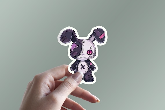 Bunny Voodoo Sticker | Cute Purple Rabbit | Voodoo Stitched Doll