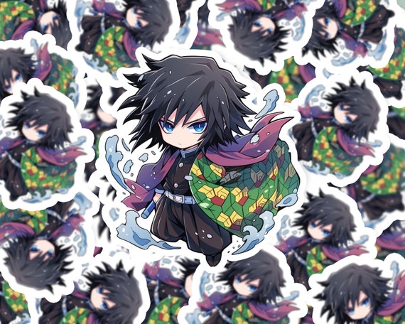 Giyu Tomioka Sticker | Anime Demon Slayer | Water Hashira | Cute | Die Cut Easypeel | Water Resistant | Holographic Gem/Glass | Glossy