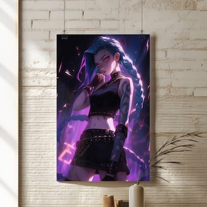 Arcane Jinx/Powder Poster, League of Legends, Wall Art, Home Decor for Room, 3 Sizes