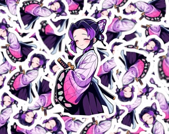 Shinobu Kocho Sticker | Anime Demon Slayer Insect Hashira | Die Cut Easypeel | Weatherproof Glossy | Holographic Gem/Glass | Vinyl #2