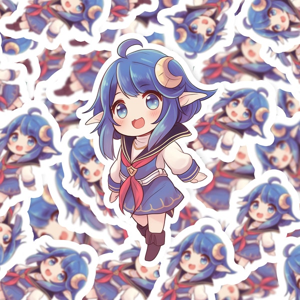 Rena Landord Sticker | Star Ocean | Happy Chibi | Cute | Die Cut Easypeel | Weatherproof Glossy | Holographic Gem/Glass | Vinyl