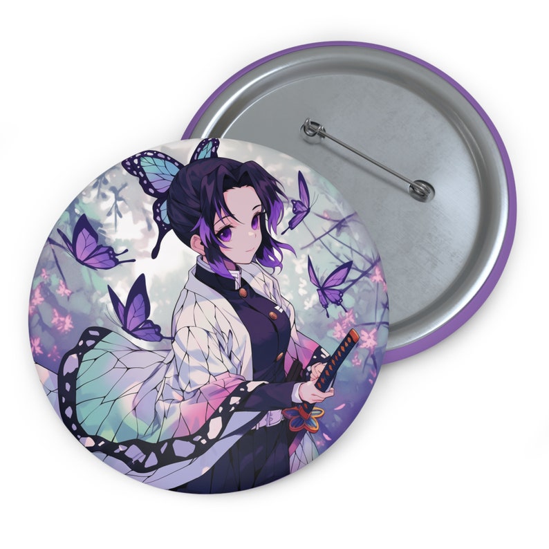 Hashira Buttons Shinobu Kocho Button Pin | Anime Demon Slayer | Insect Hashira ...