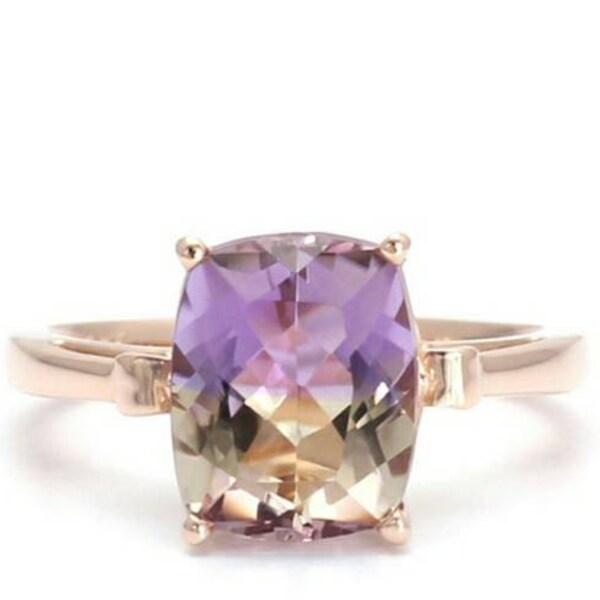 2 CT Round Cut Ametrine Ring In 925 Sterling Silver - Sizes 5-10, Women's