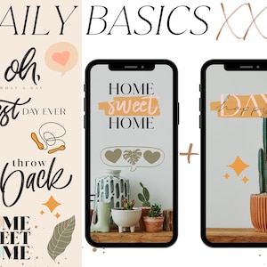 385 DAILY BASICS Bundle Instagram Story Stickers // IG Storysticker Daily Life 2 Sticker Packs