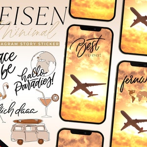 240+ TRAVEL Minimal XXL Instagram Story Stickers I TRAVEL minimal Insta Story Stickers
