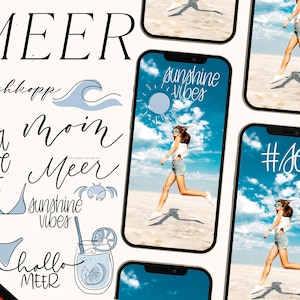160+ SEA Instagram Story Stickers // Sea Insta Story Stickers IG Story TikTok // Travel Minimal