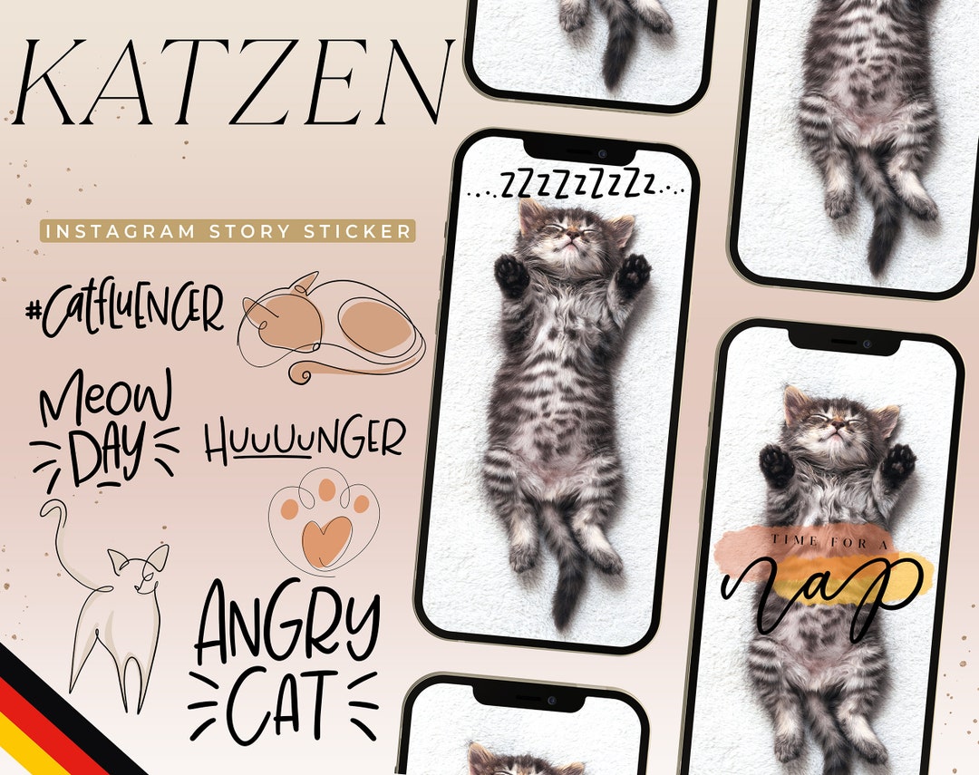 80 CAT Instagram Story Stickers I CATS Insta Story Stickers - Etsy