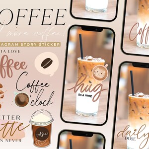 160 COFFEE Instagram Story Stickers I COFFEE Insta Story Stickers