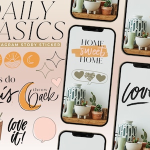 210+ DAILY BASICS Instagram Story Stickers // IG Storysticker Daily