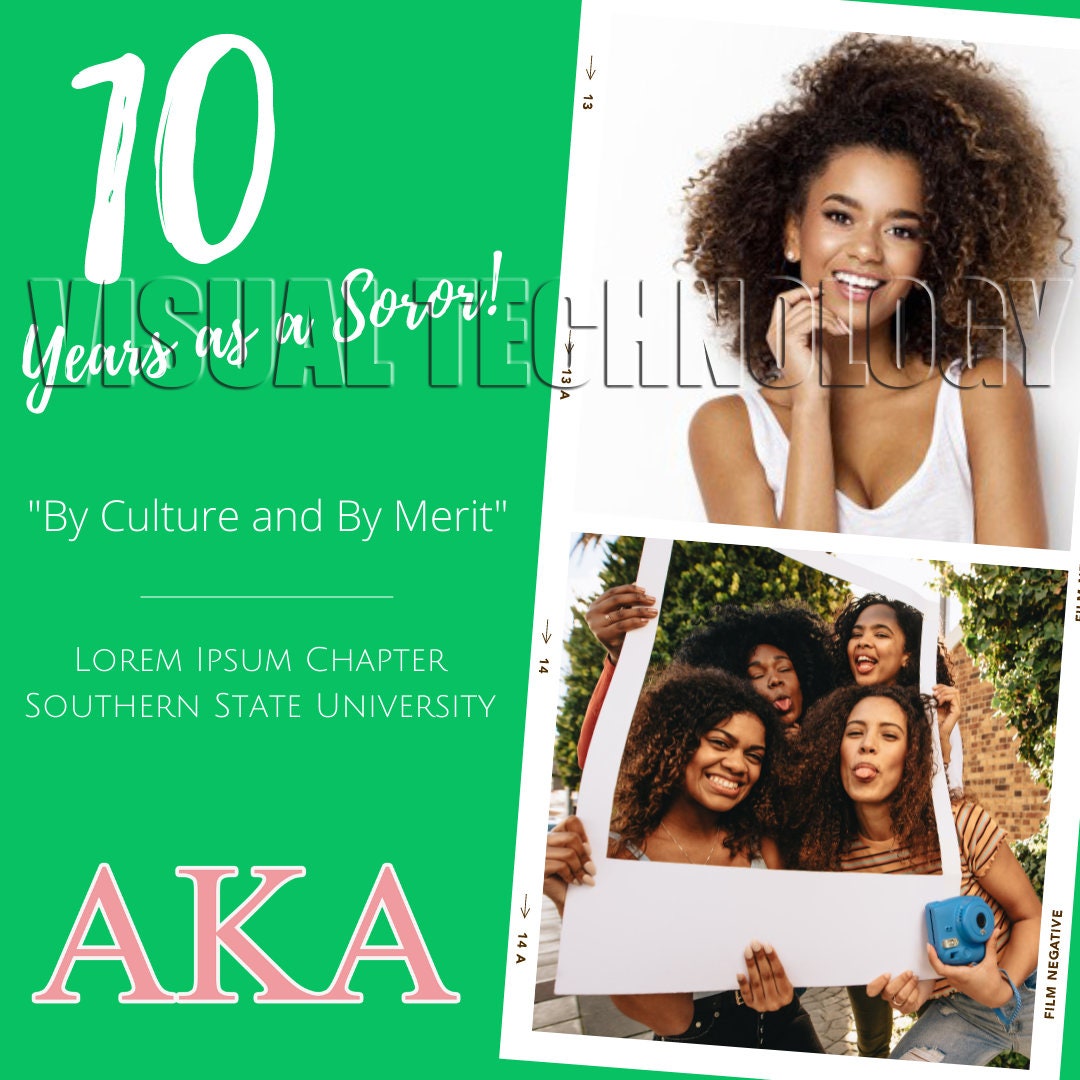 Alpha Kappa Alpha Anniversary Template for Instagram or Etsy