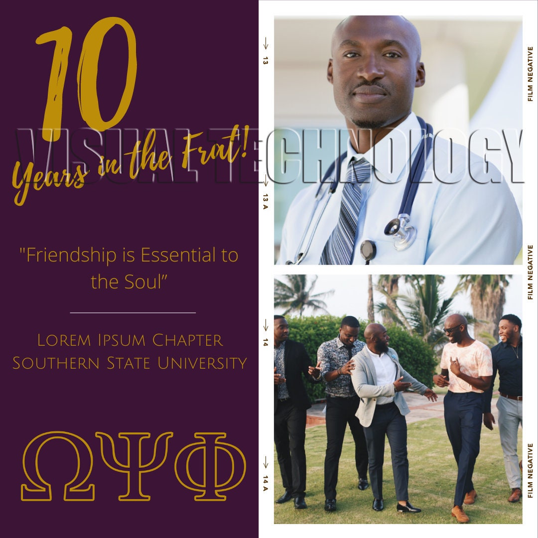 Omega Psi Phi Anniversary Template for Instagram or Facebook Etsy