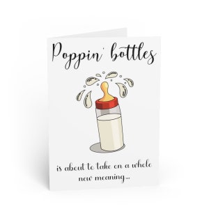 Bébé attend félicitations Poppin Bottles Carte de vœux