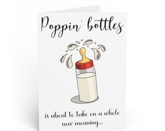 Baby Expecting Congratulations Poppin Bottles Greeting Card