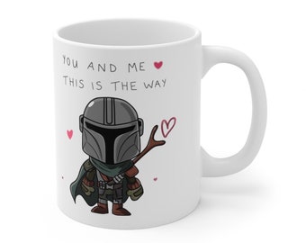 Mandolorian Cute Romantic Star Wars Mug - Personalisation Optional