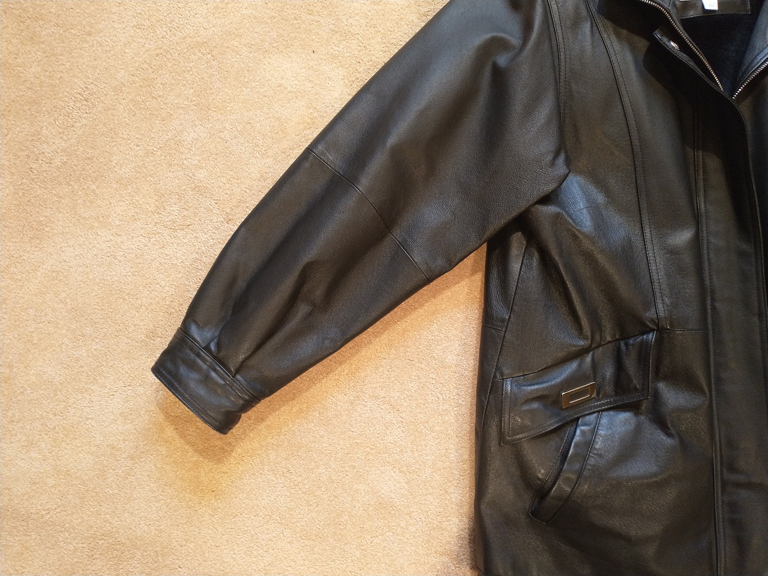 Men's Croft and Barrow Heavy Leather Jacket With Zip In Etsy